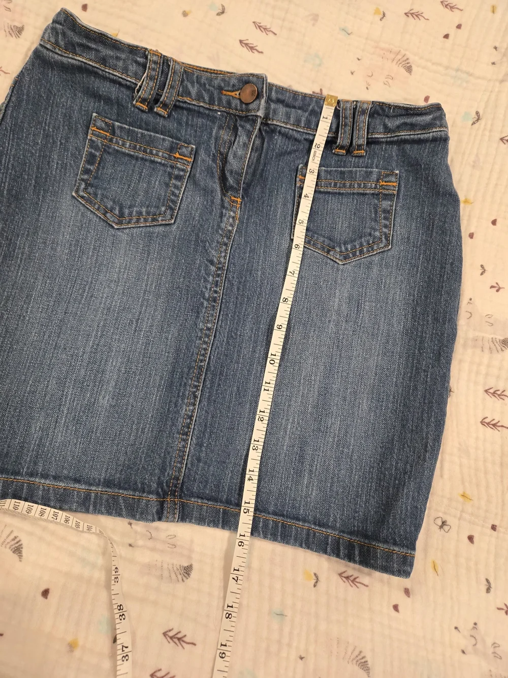 *New York & Company* Blue Denim Mini Skirt with Front Pockets